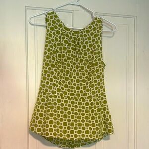 Green and White Sleeveless Top- Banana Republic- Size 10
